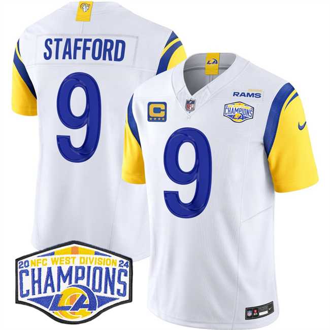 Men%27s Los Angeles Rams #9 Matthew Stafford White 2024 NFC West Champions With 4-Star C Patch F.U.S.E. Vapor Untouchable Stitched Jersey->kansas city chiefs->NFL Jersey